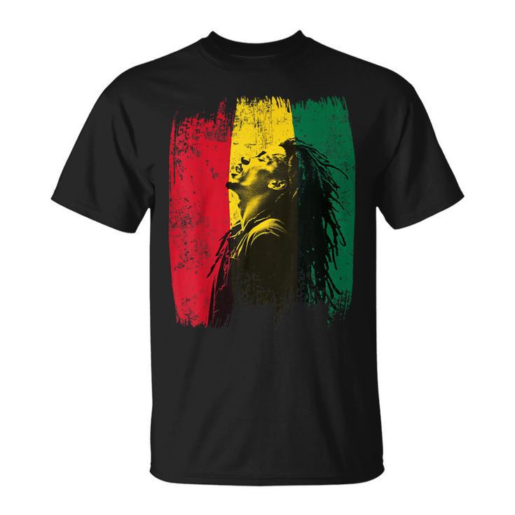 Ghanaian Flag Rastamann Reggae Dreadlocks Rasta Colors T-Shirt