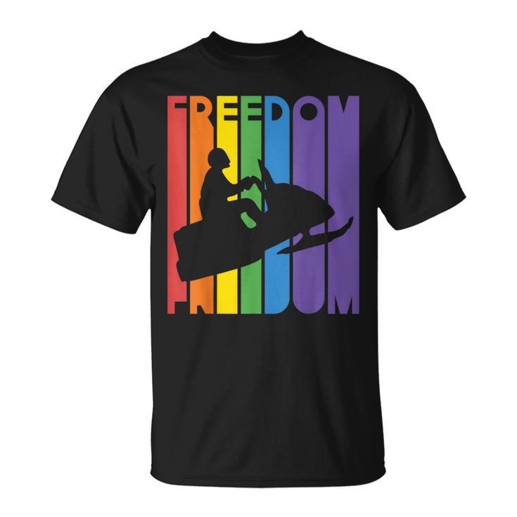 Snocross Snowmobiling Freedom Snowmobile Snow Rider T-Shirt