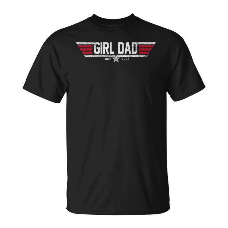 Girl Dad Est 2023 Vintage Mens 80S New Daddy Fathers Day T-Shirt