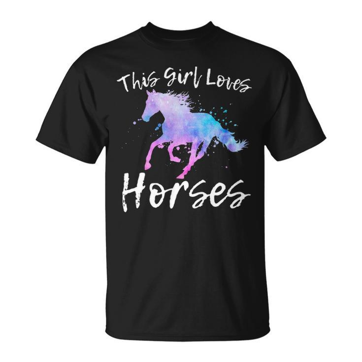 This Girl Loves Horses Equestrian Ridingn Girl Kid Women T-Shirt