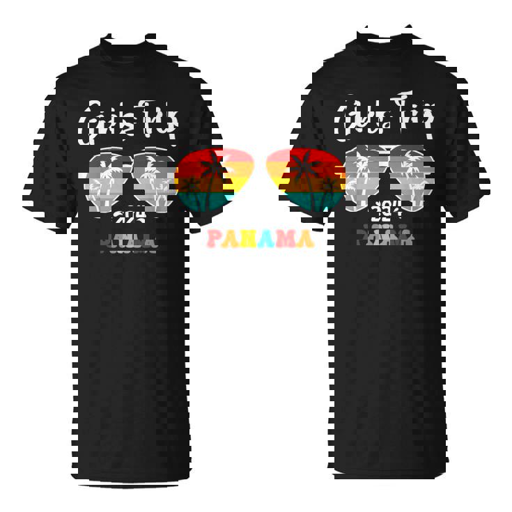 Girls Trip Panama 2024 Girls Weekend Birthday Squad Groovy T-Shirt