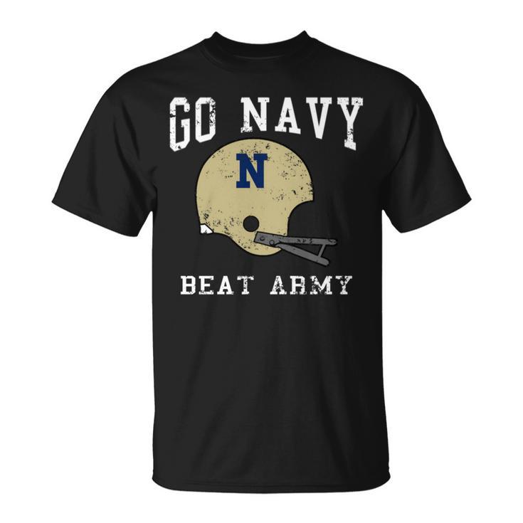 Go Navy Beat Army America's Game Vintage Football Helmet T-Shirt