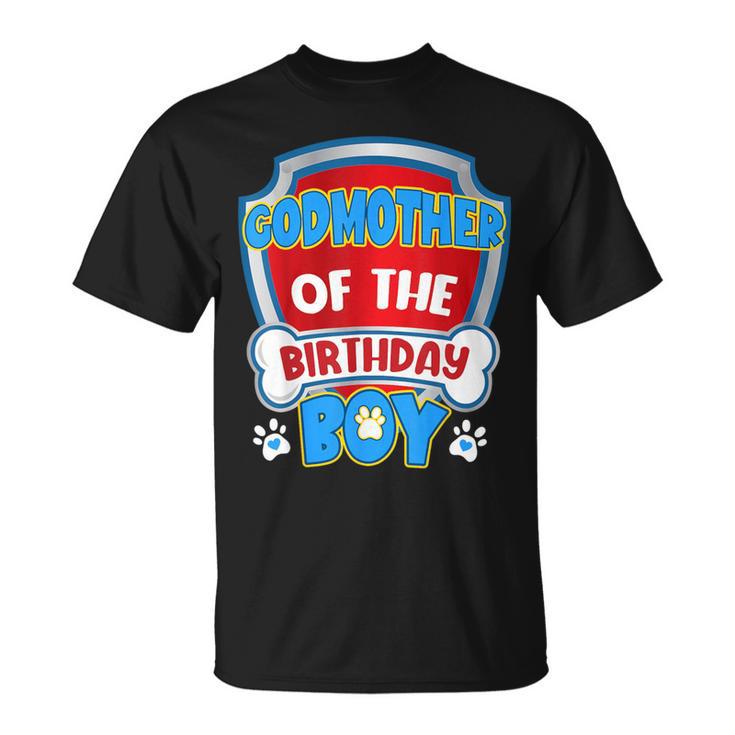 Godmother Of The Birthday Boy Dog Paw Family Matching T-Shirt