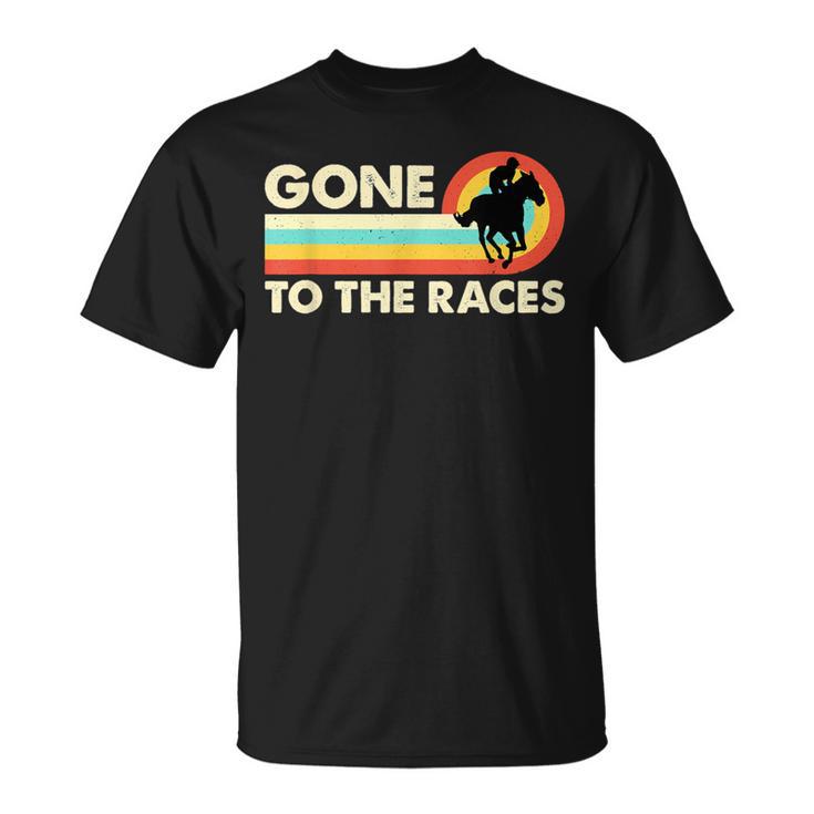 Gone To The Races Retro Loves American Quarter Horse Racing T-Shirt