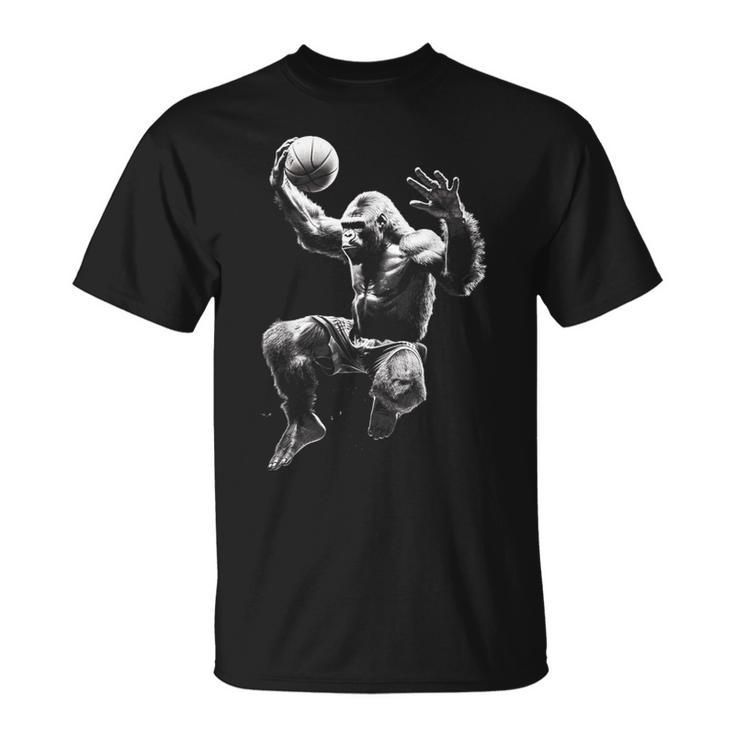 Gorilla Playing Basketball Gorilla Basketball Player T-Shirt