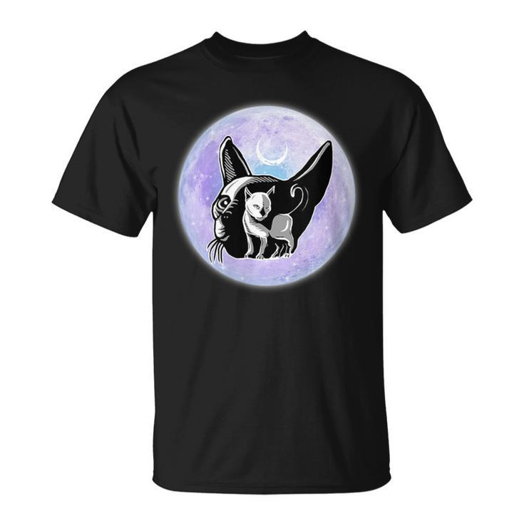 Gothic Cats Full Moon Aesthetic Vaporwave T-Shirt