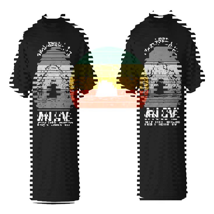 Gracioso Lo Que Sucede En La Cueva Del Hombre Se Queda En La Cueva Del Hombre Camiseta unisex