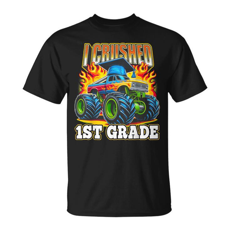 Graduation 1St Grade Monster Truck Boys I Crushed Grad T-Shirt