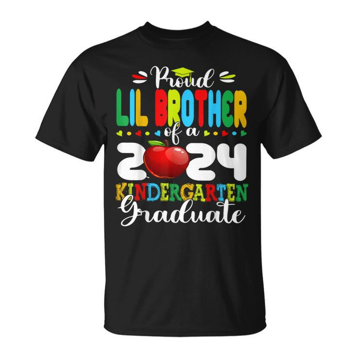Graduation Proud Lil Brother Of A 2024 Kindergarten Graduate T-Shirt