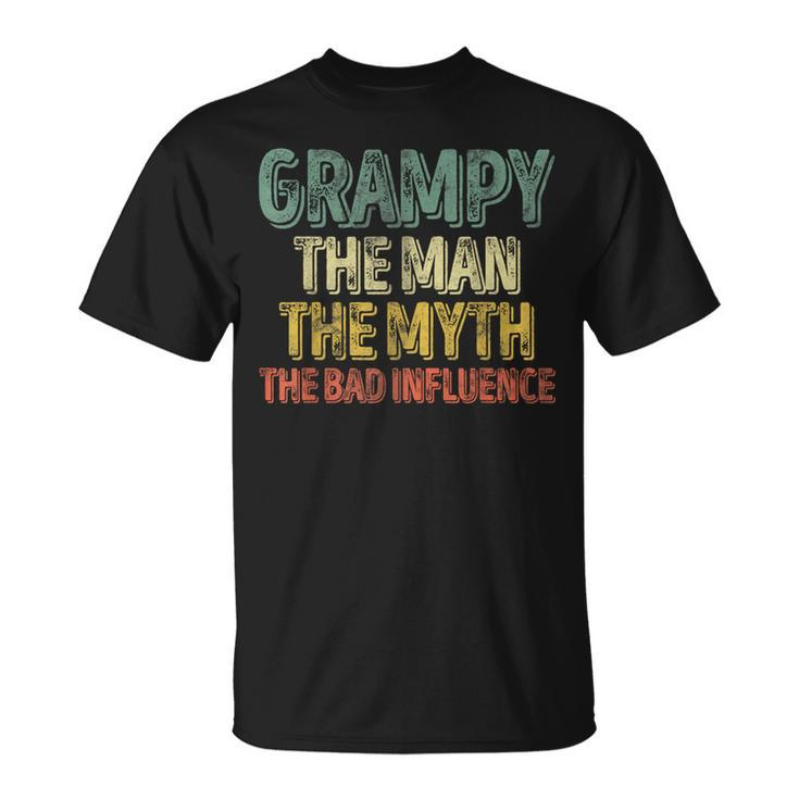 Grampy The Man The Myth The Bad Influence Father's Day T-Shirt