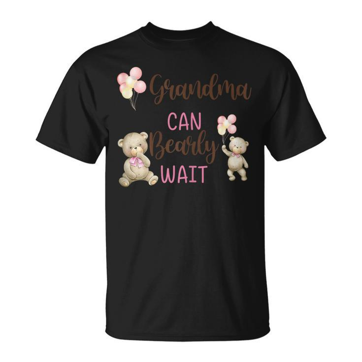 Grandma We Can Bearly Wait Gender Neutral Baby Shower T-Shirt