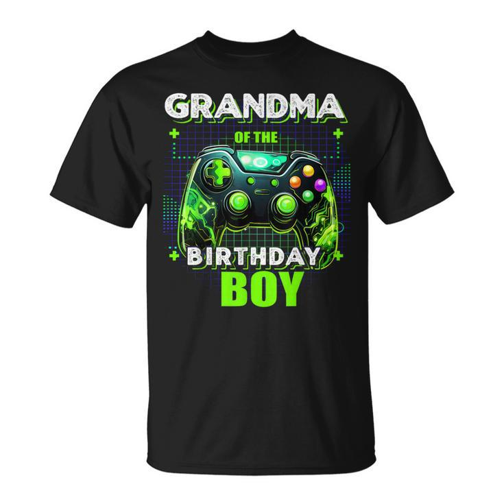 Grandma Of The Birthday Boy Matching Family Video Game Party T-Shirt