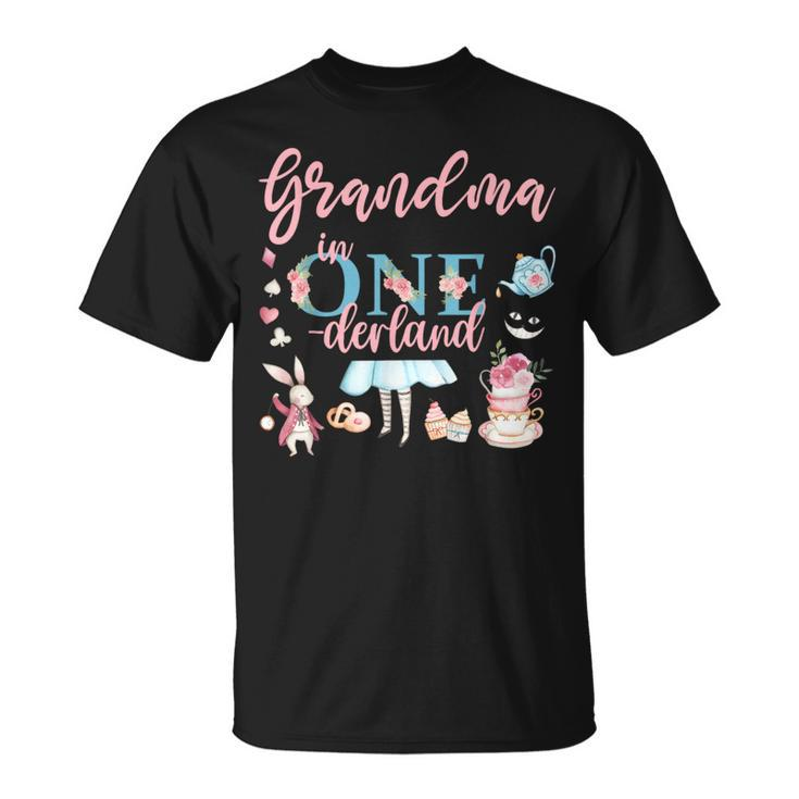 Grandma Of The Birthday Gir-Grandma In Onderland 1St Birtday T-Shirt