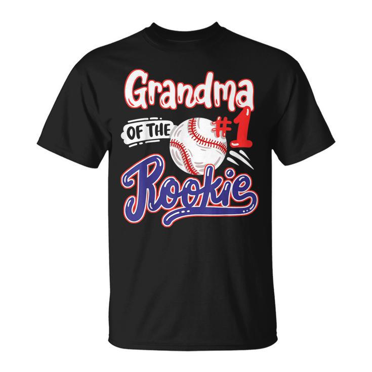 Grandma Of Rookie 1St Baseball Birthday Party Theme Matching T-Shirt
