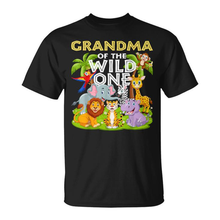Grandma Of The Wild One Birthday Zoo Animal Safari Jungle T-Shirt
