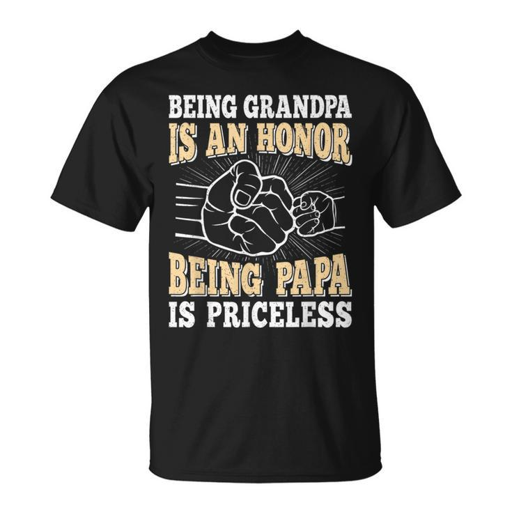 Being Grandpa Is An Honor Being Papa Is Priceless Vintage T-Shirt