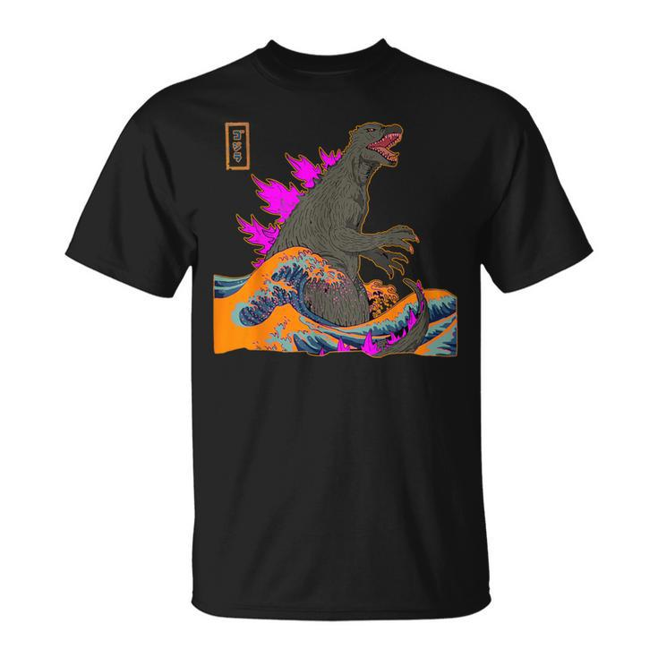 The Great Monster Off Kanagawa Teamgodzilla Wave Poster T-Shirt