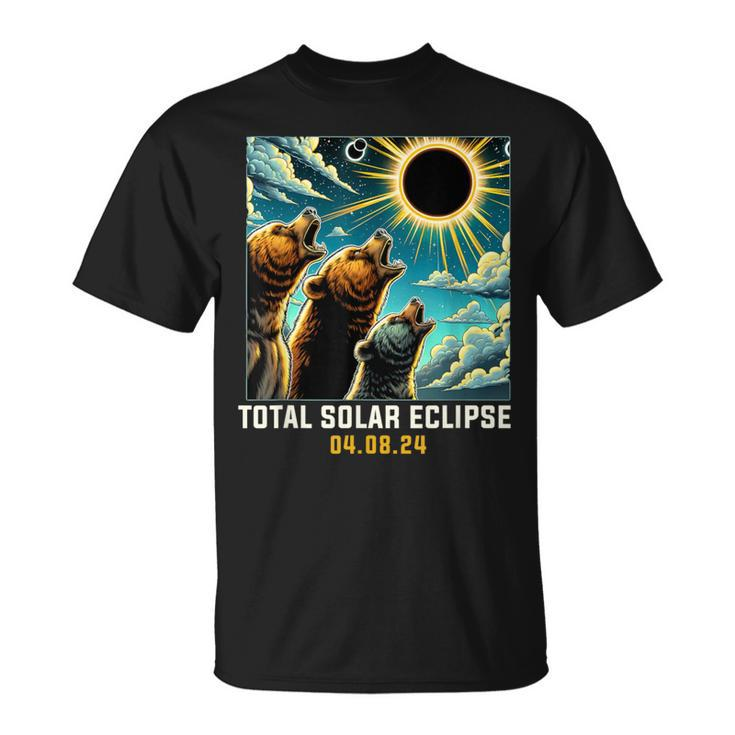 Grizzly Bear Howling At Solar Eclipse T-Shirt