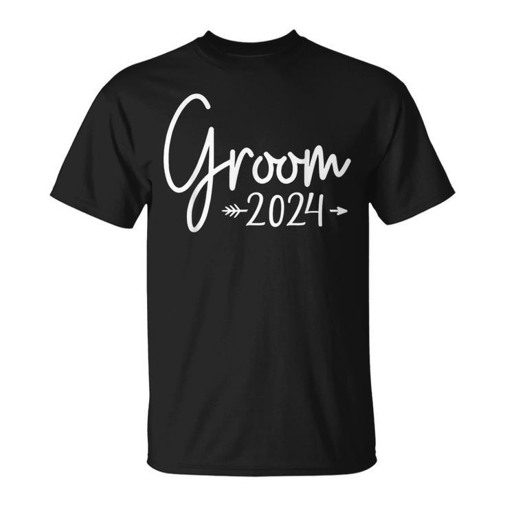 Groom Est 2024 Married Wedding Engagement Getting Ready T-Shirt