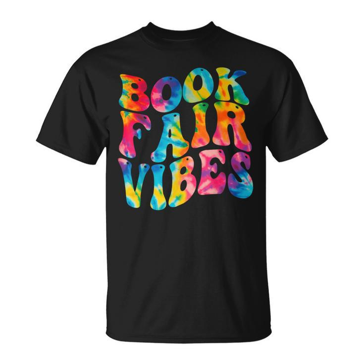 Groovy 70S Book Fair Vibe Tie Dye Reading School Librarian T-Shirt