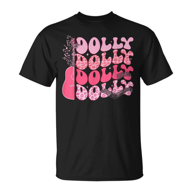 Groovy Dolly First Name Guitar Pink Cowgirl Western T-Shirt
