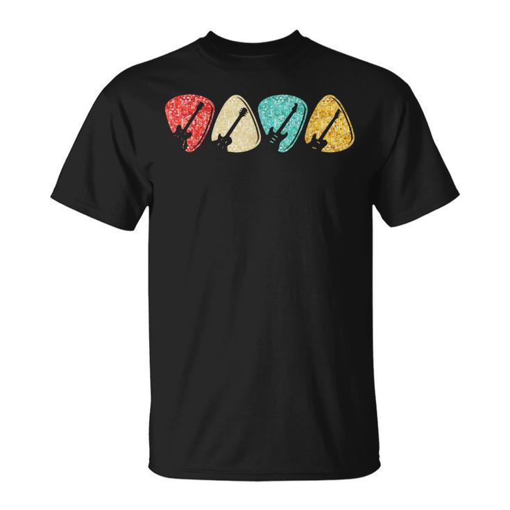 Guitarist Guitar Pick Vintage Retro Music Band Musician T-Shirt