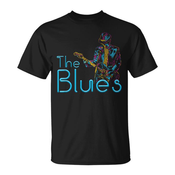 Guitarist Musician Blues Guitar Vintage Blues Music Lover T-Shirt