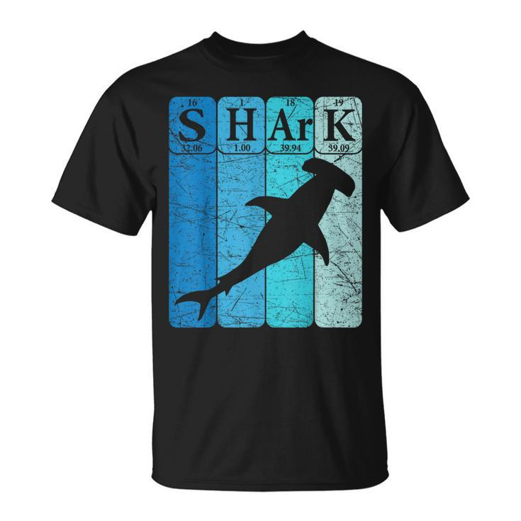Hammerhead Shark Periodic Table Elements Retro Shark T-Shirt