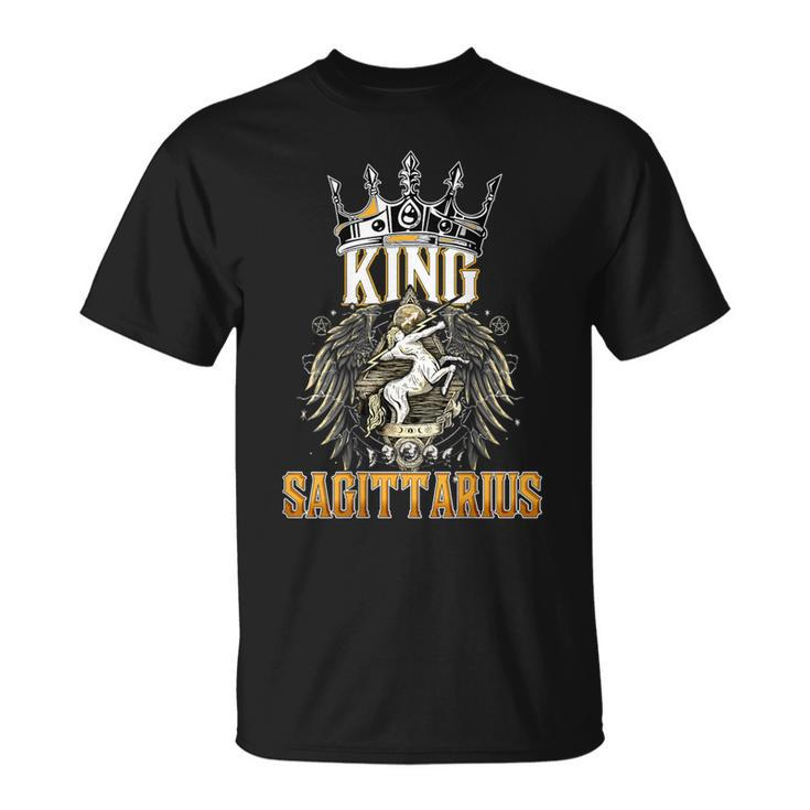 Happy Birthday Sagittarius King Black King Zodiac Birthday T-Shirt