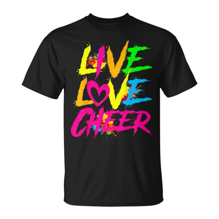 Happy Live Love Cheer Cute Girls Cheerleader T-Shirt