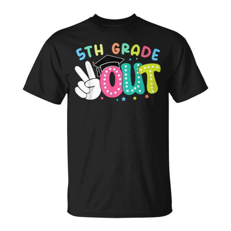 Happy Last Day Of School Peace Out 5Th Grade Graduation T-Shirt