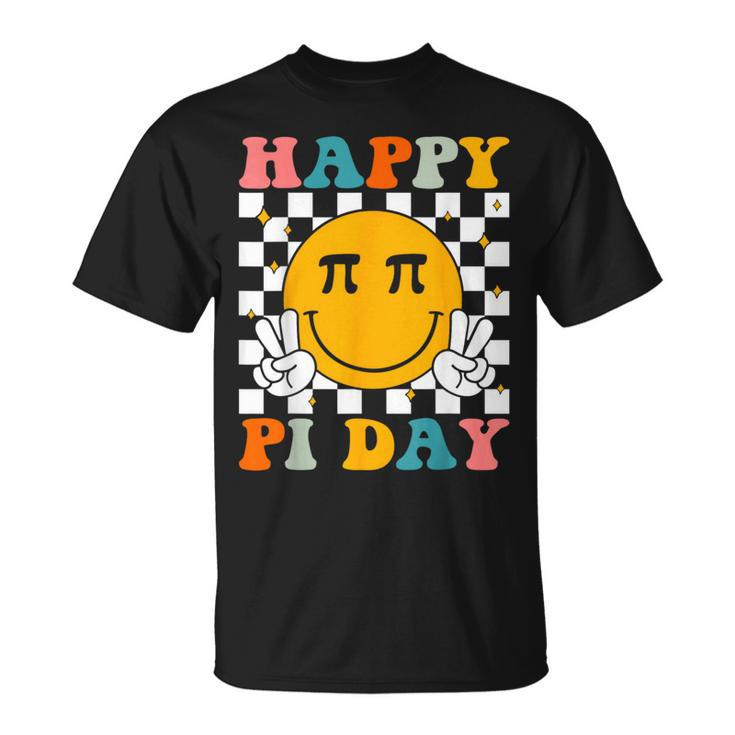 Happy Pi Day Retro Smile Face Math Symbol Pi 314 T-Shirt