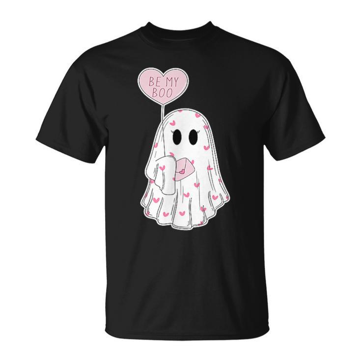 Happy Valentine Ghost Retro Be My Boo Valentine's Day Ghost T-Shirt