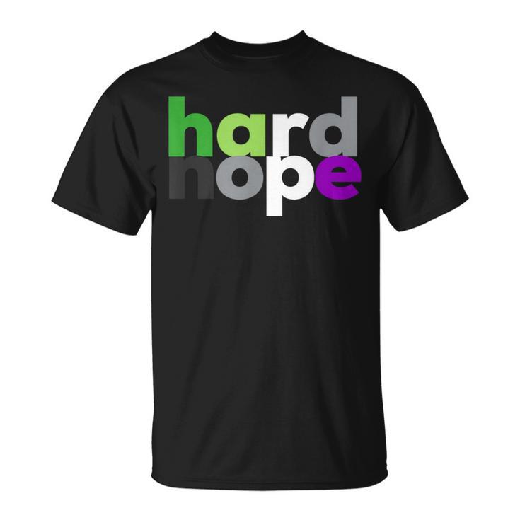 Hard Nope Aroace Pride Lgbtq Lgbt Aro Ace Aromantic Asexual T-Shirt