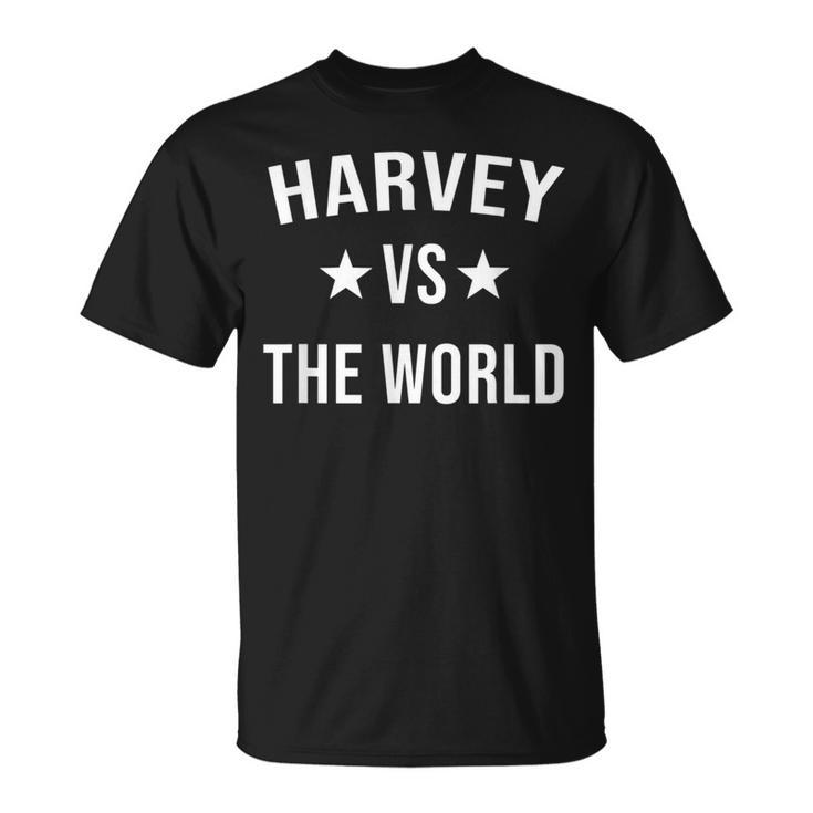 Harvey Vs The World Family Reunion Last Name Team Custom T-Shirt