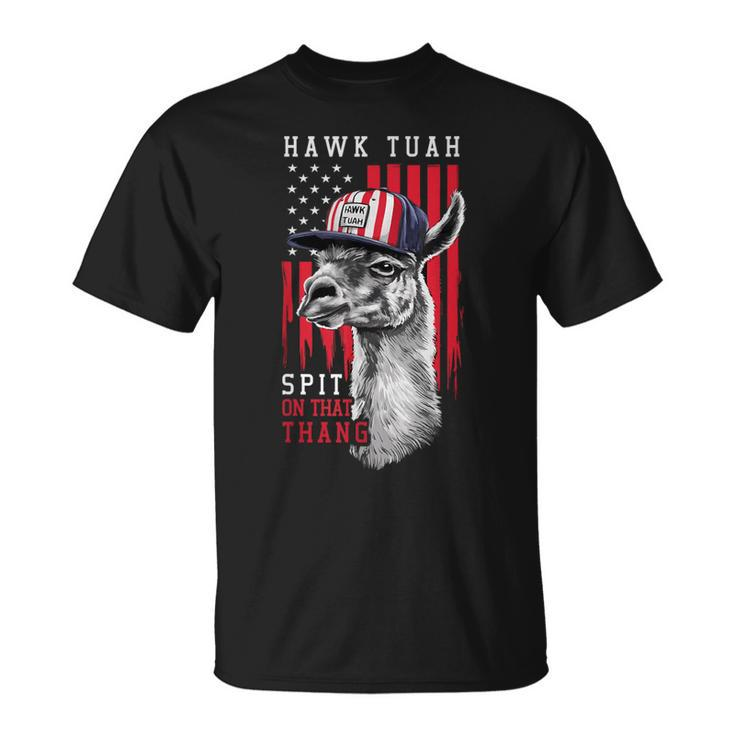 Hawk Tush Spit On That Thing Llama July 4Th T-Shirt
