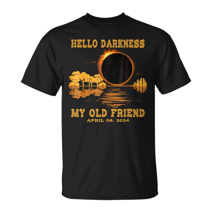 Hello Darkness My Old Friend Eclipse 2024 April 8Th Totality T-Shirt