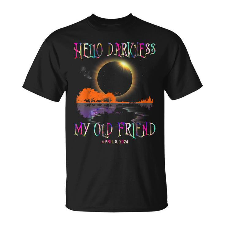 Hello Darkness My Old Friend Guitar Landscape April 08 2024 T-Shirt