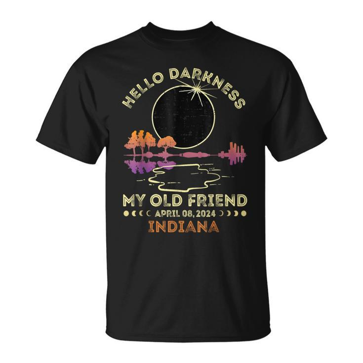 Hello Darkness My Old Friend Total Eclipse 2024 Indiana T-Shirt