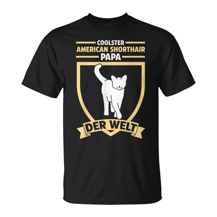 Herren Katzen Papaateratertag American Shorthair T-Shirt