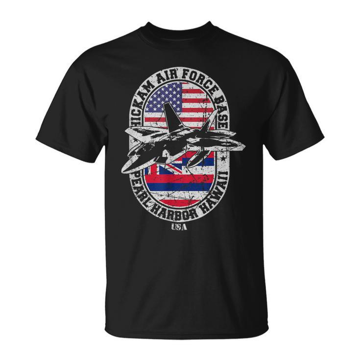 Hickam Air Base Usaf Pearl Harbor Hawaii Usa Flag T-Shirt