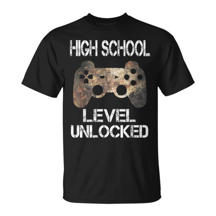 High School Level Unlocked Video Gamer First Day Of School T-Shirt