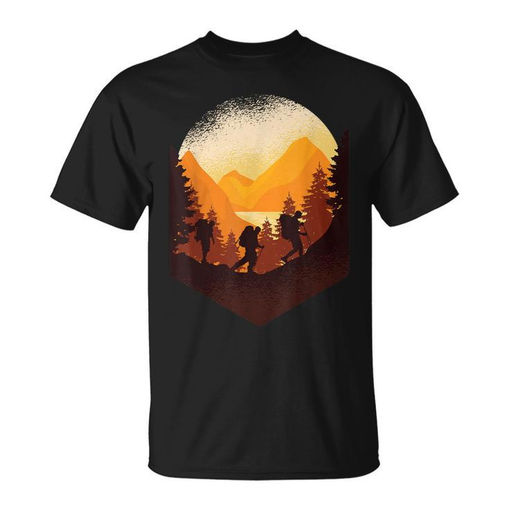 Hiking Mountaineering Forest Retro Vintage T-Shirt
