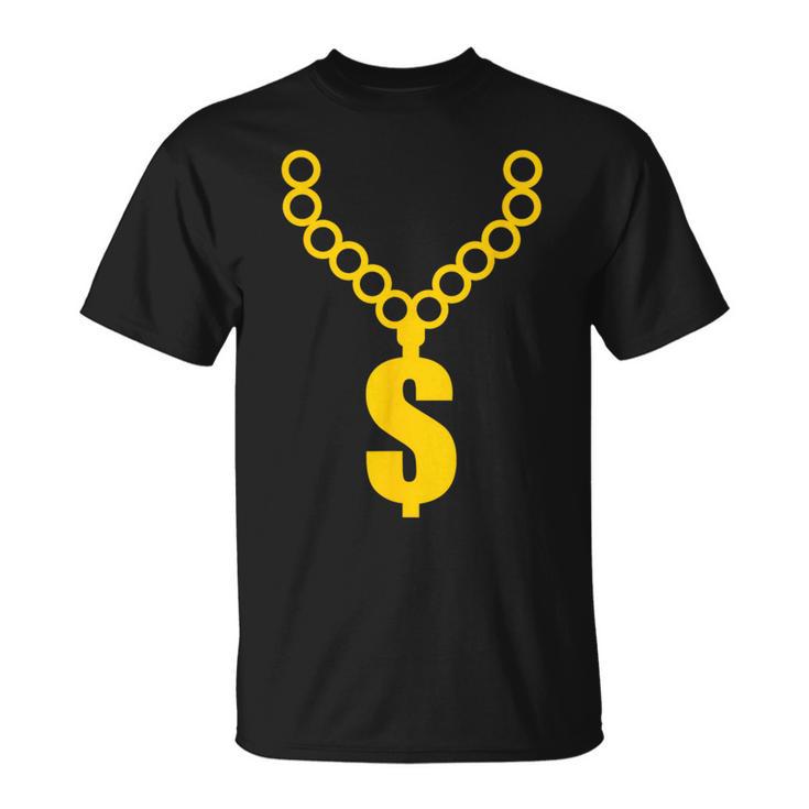 Hip Hop Gold Chain Rap Gangsta Dollar Necklace Money Bling T-Shirt