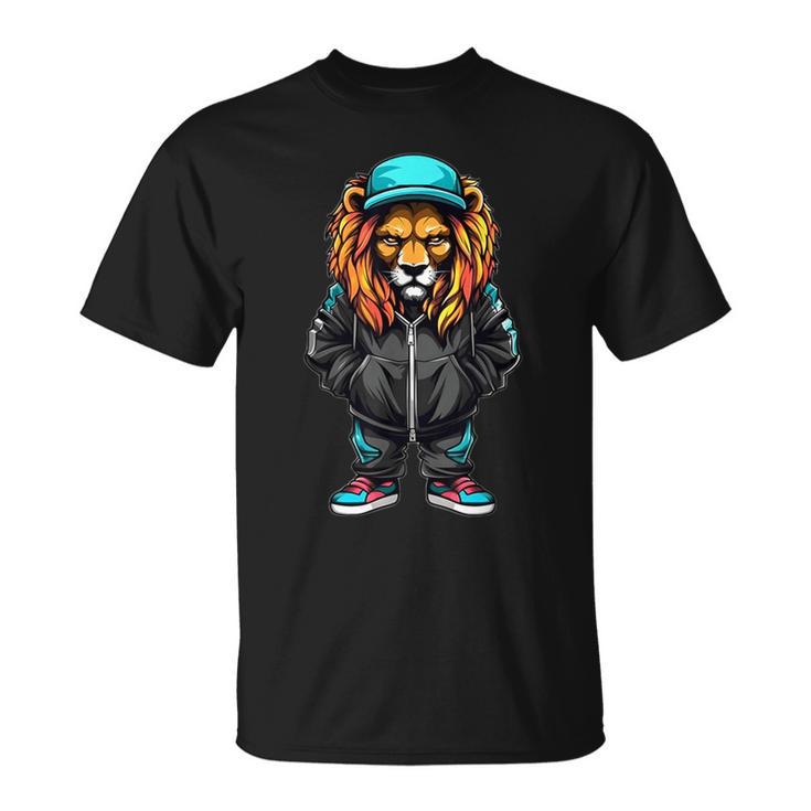 Hip Hop Lion Hustle Money Urban Drip Streetwear Black King T-Shirt