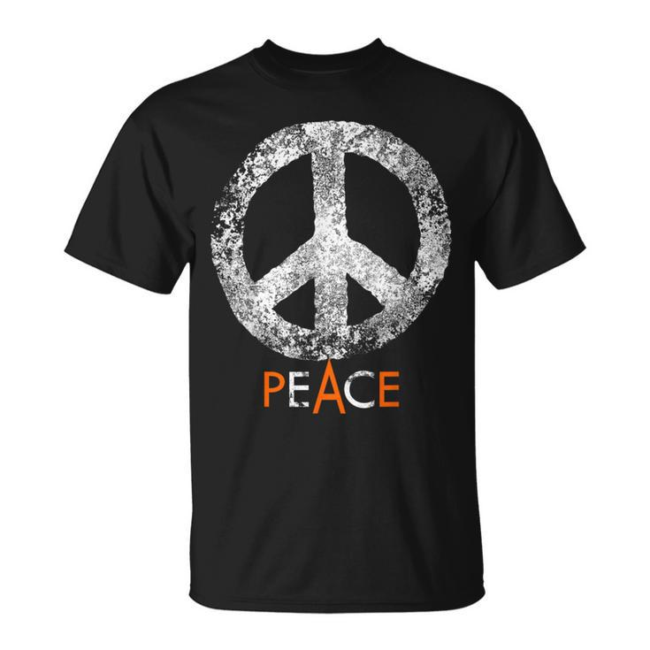 Hippie Peace Ban The Bomb Distressed Vintage Retro Graphic T-Shirt