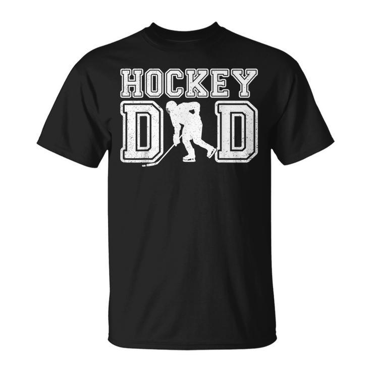 Hockey Dad Father's Day Ice Hockey Vintage Daddy Papa Father T-Shirt