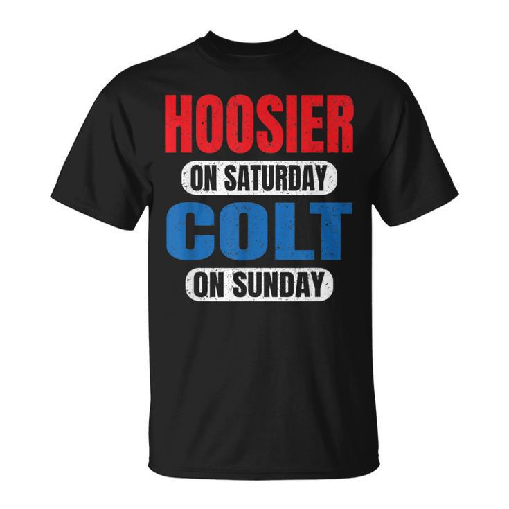 Hoosier On Saturday Colt On Sunday Sports Fans Vintage T-Shirt