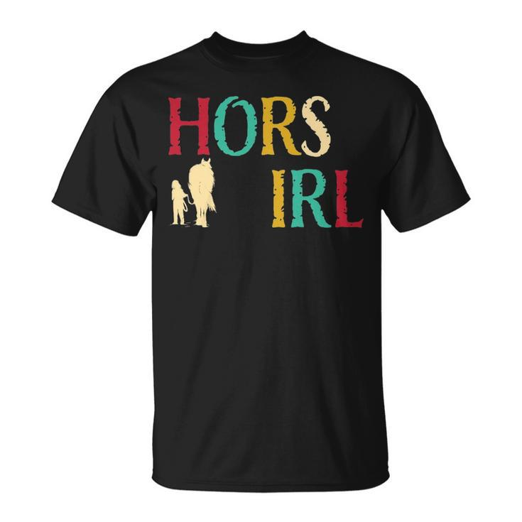 Horse Girl  Cute Colorful Retro Horseback Riding T-Shirt