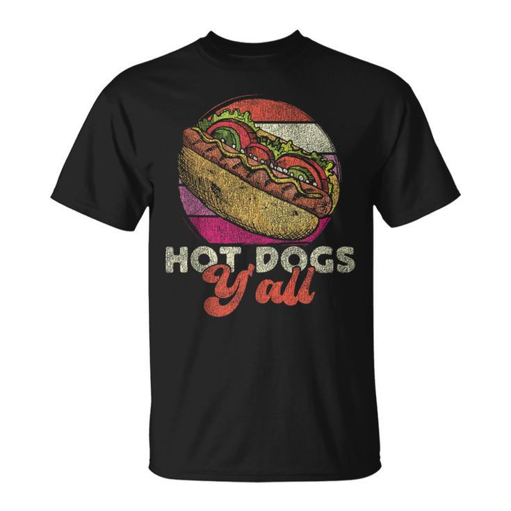 Hot Dog Adult Girl Vintage Hot Dogs Y'all T-Shirt
